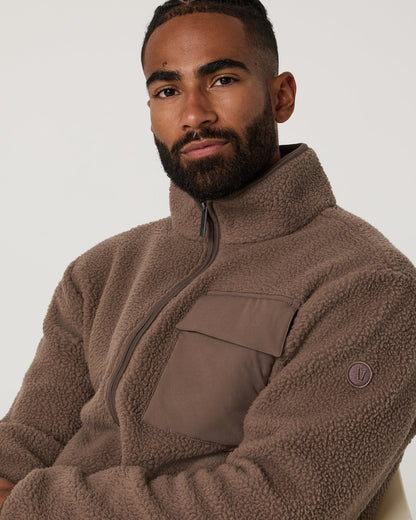 Alpine Fleece Full Zip Men's Elm Mock Neck Jacket | Vuori