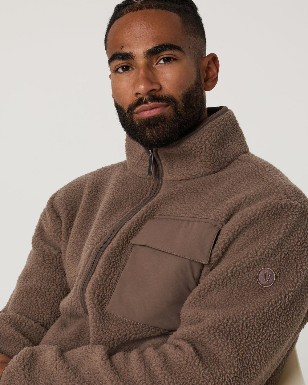 Alpine Fleece Full Zip Men's Elm Mock Neck Jacket | Vuori