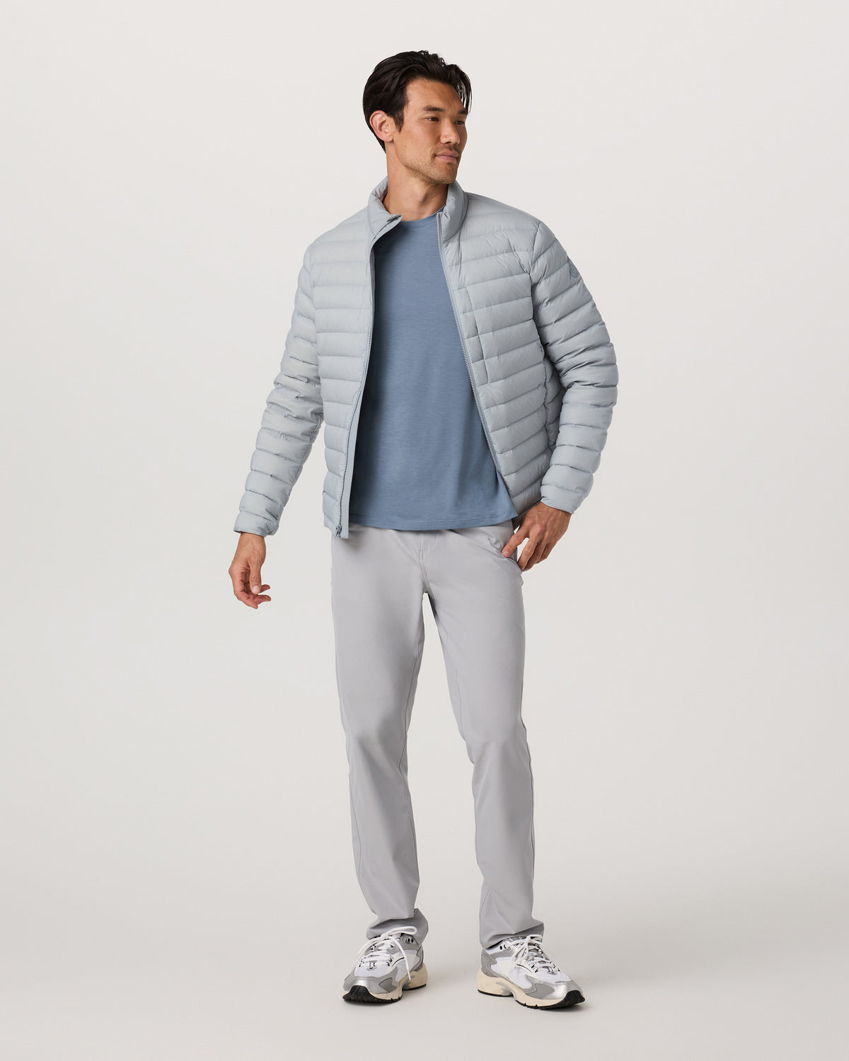 Steadfast Insulated Full Zip Jacket Men's Sea Fog Jacket | Vuori On sale