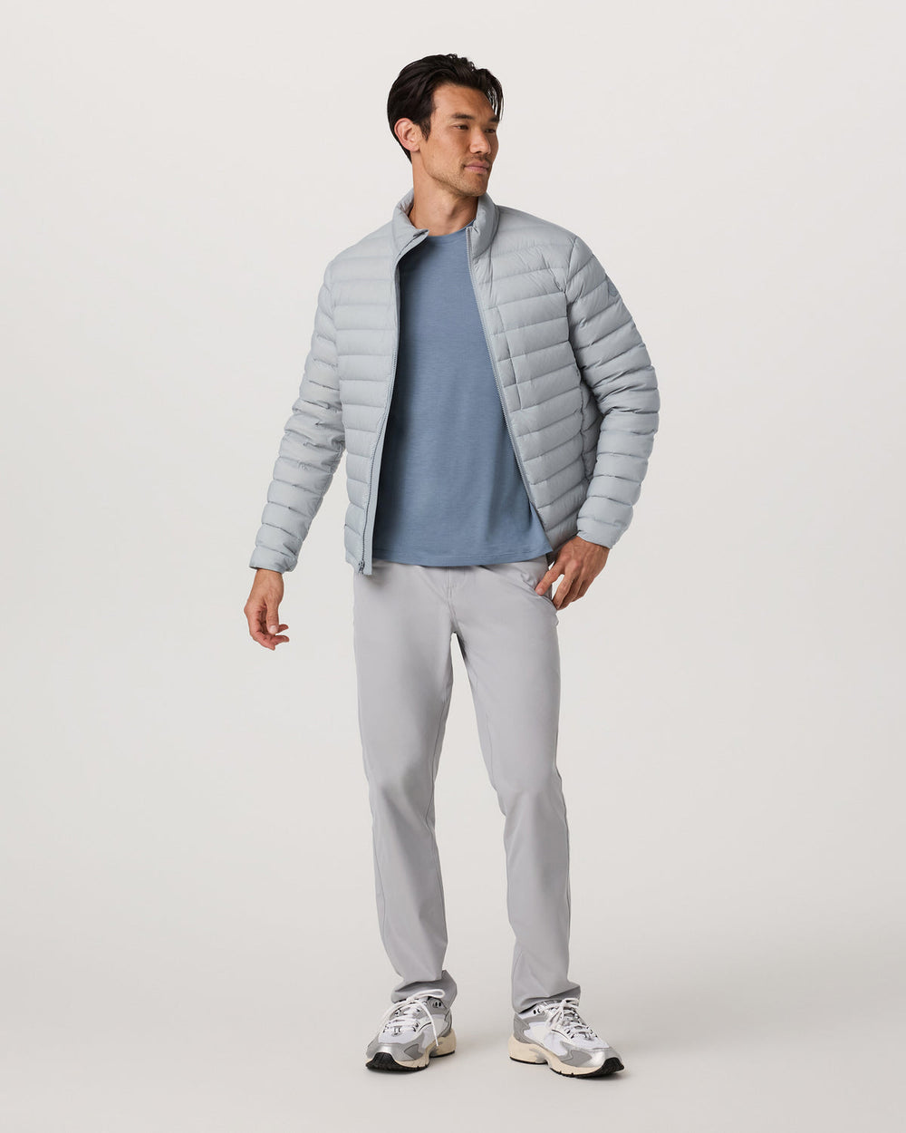 Steadfast Insulated Full Zip Jacket Men's Sea Fog Jacket | Vuori On sale