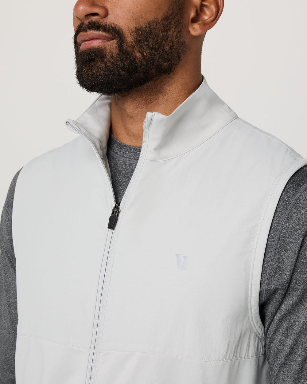 Sunday Element Vest Men's Frost Grey Full Zip Vest | Vuori US