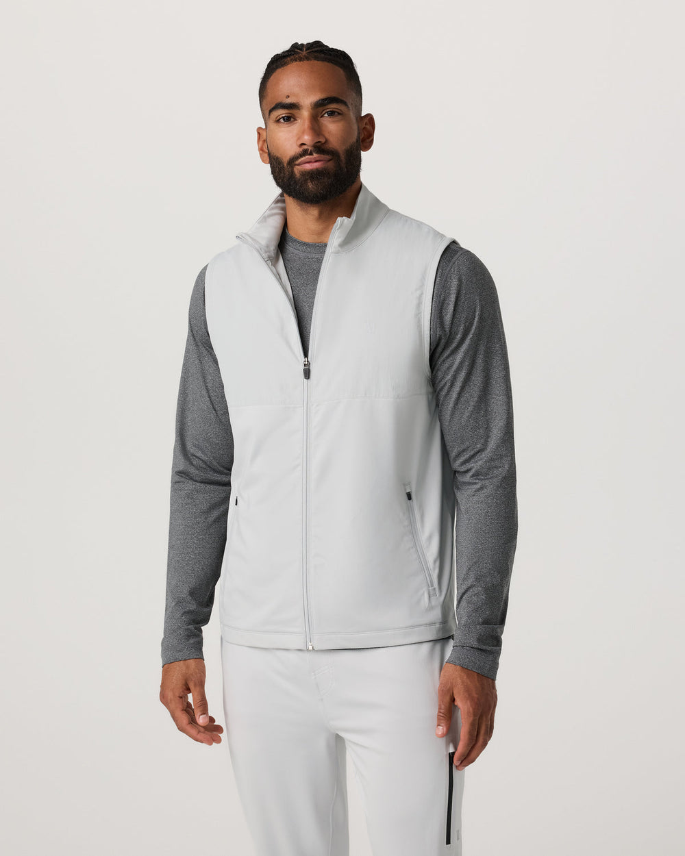 Sunday Element Vest Men's Frost Grey Full Zip Vest | Vuori US