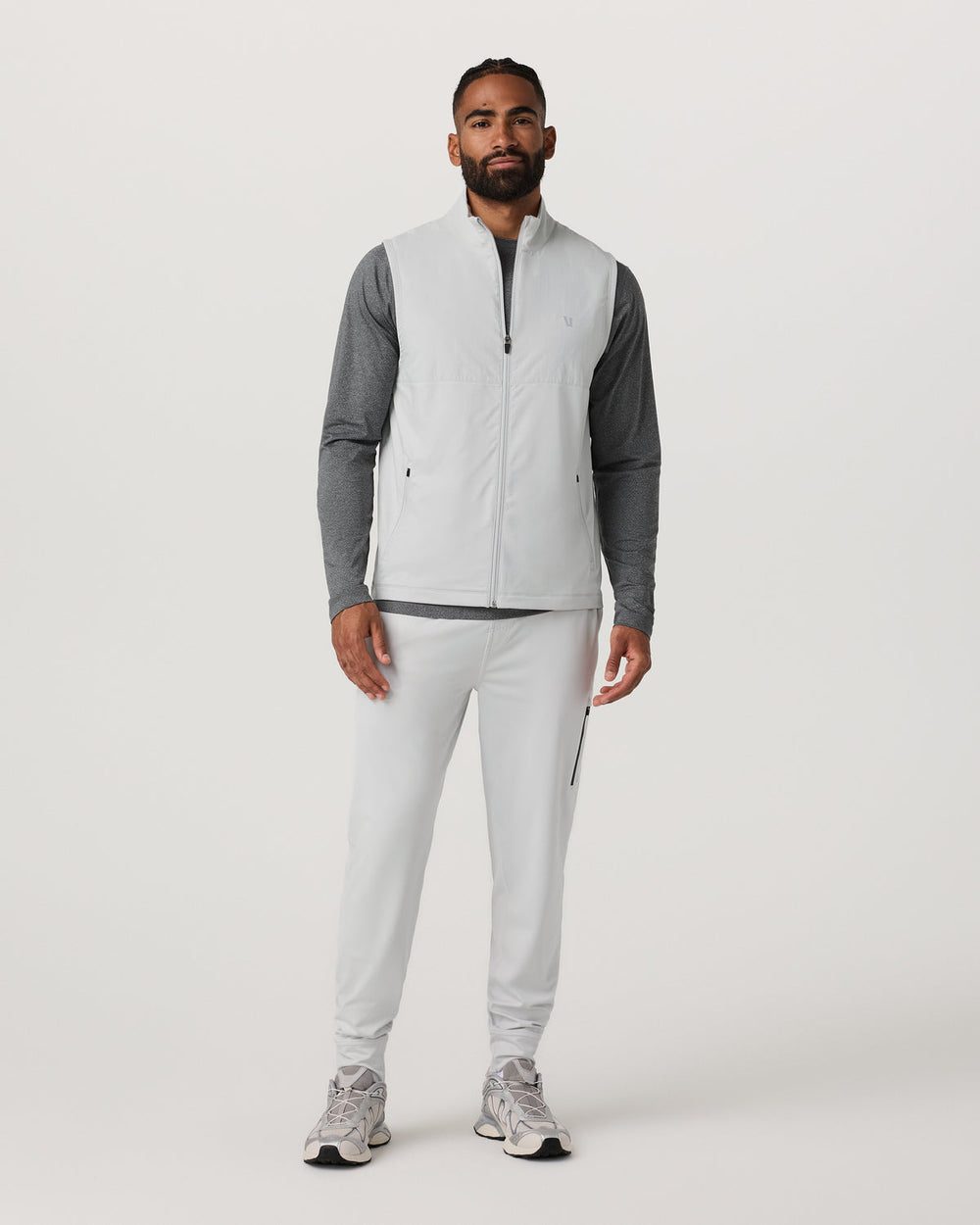 Sunday Element Vest Men's Frost Grey Full Zip Vest | Vuori US