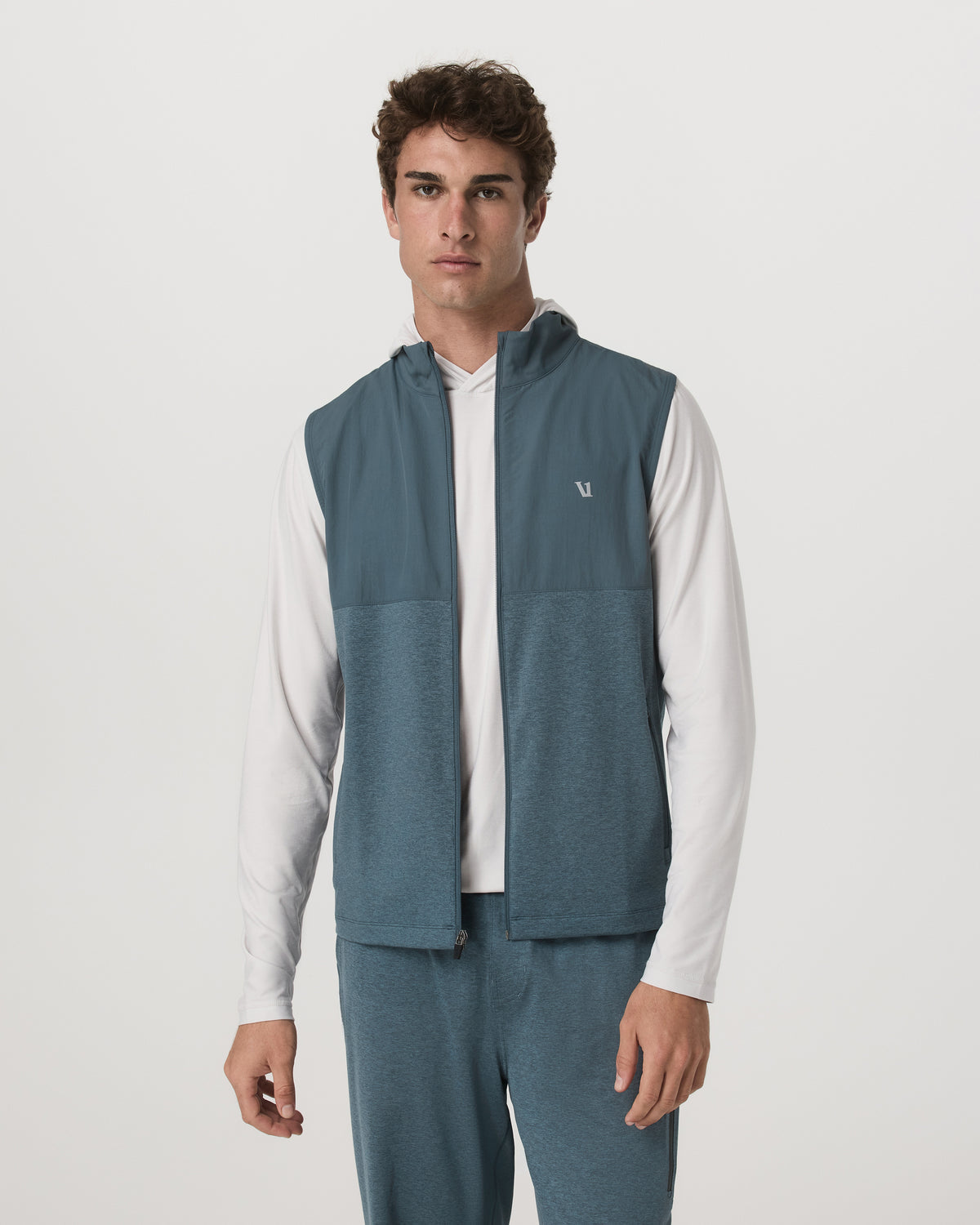 Sunday Element Vest Blue Sea Heather Full-Zip Vest | Vuori On sale