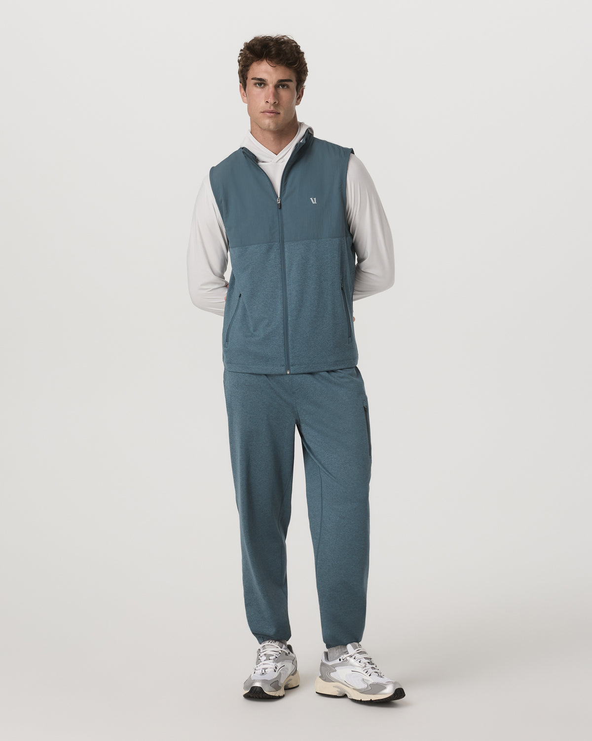 Sunday Element Vest Blue Sea Heather Full-Zip Vest | Vuori On sale