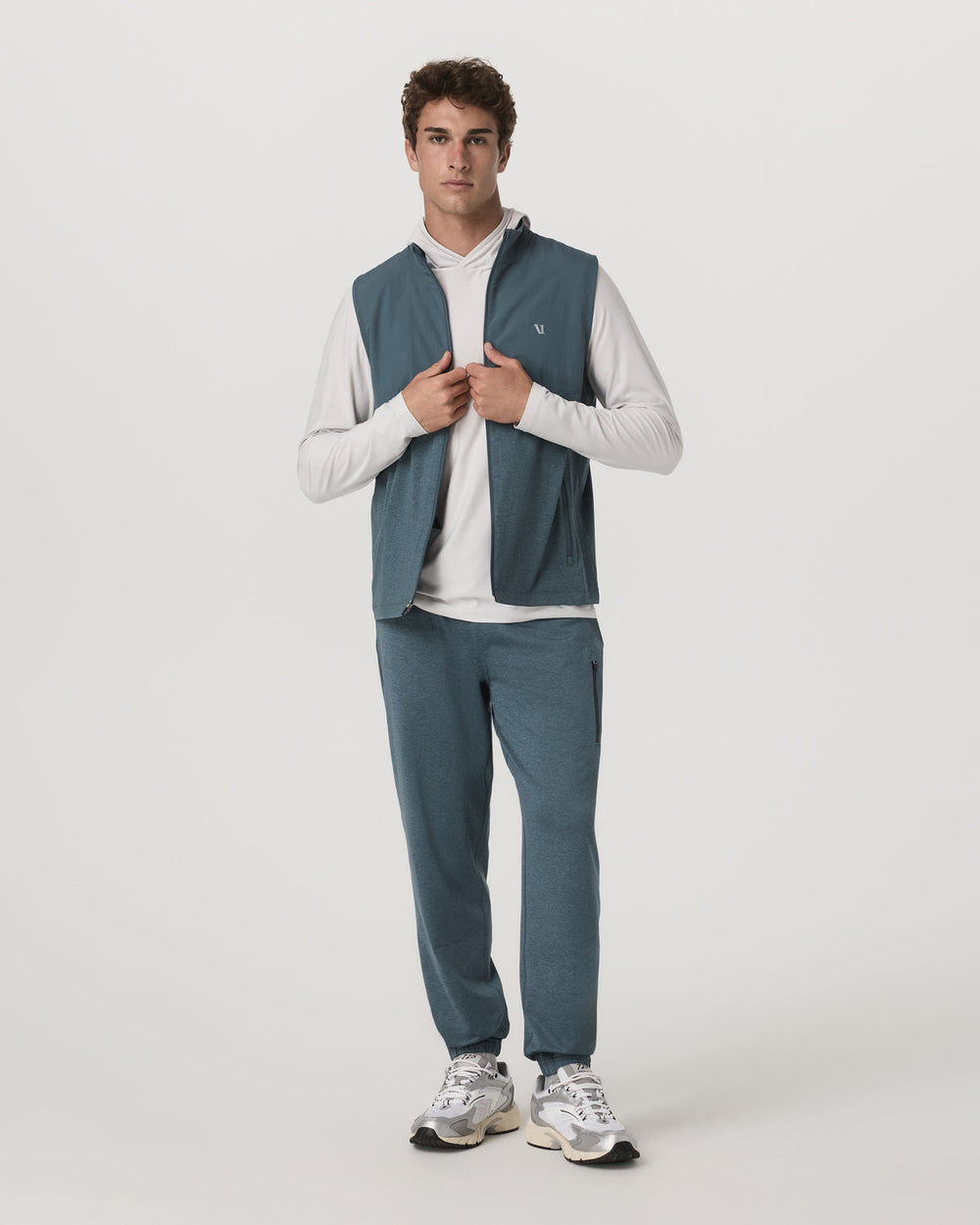 Sunday Element Vest Blue Sea Heather Full-Zip Vest | Vuori On sale