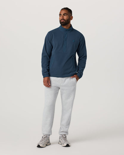 Aspen 1/2 Snap Men's Ocean Blue Mock-Neck Pullover | Vuori Online