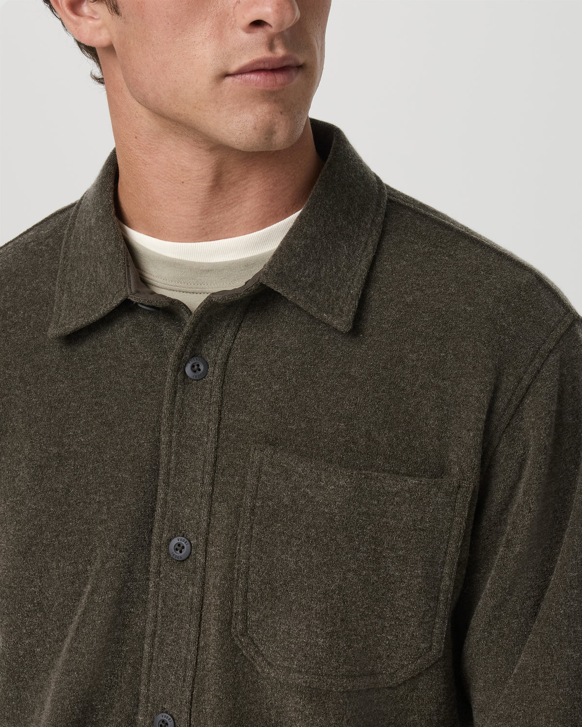Beach Fleece Shirt Jacket Dark Oregano Heather Jacket | Vuori US