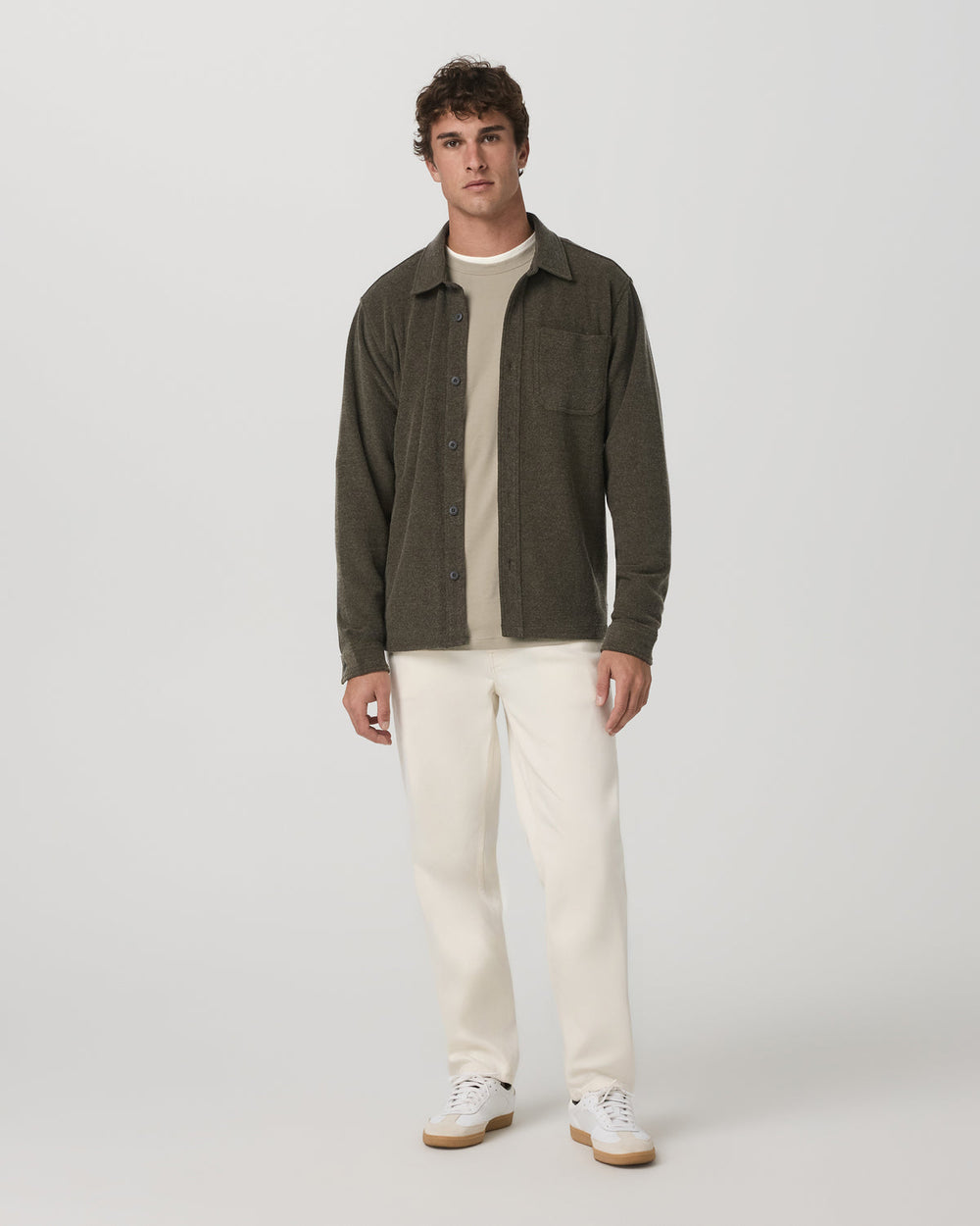 Beach Fleece Shirt Jacket Dark Oregano Heather Jacket | Vuori US