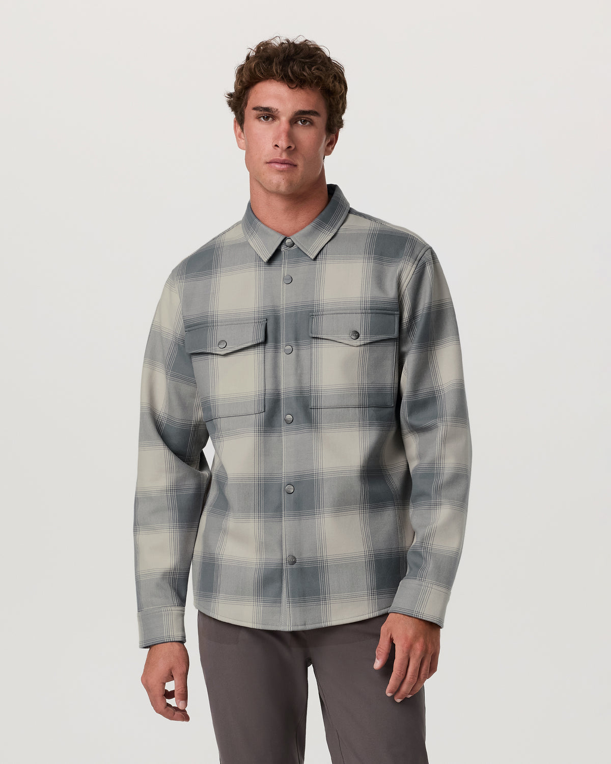 Range Shirt Jacket 2.0 Men's Mushroom Plaid Jacket | Vuori Discount