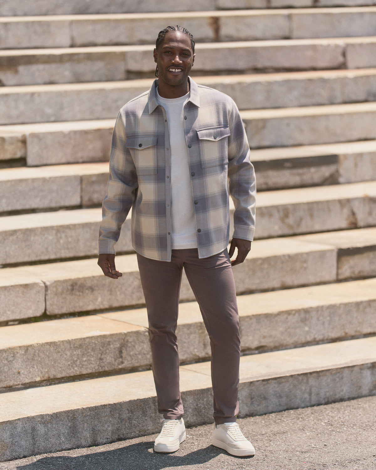 Range Shirt Jacket 2.0 Men's Mushroom Plaid Jacket | Vuori Discount