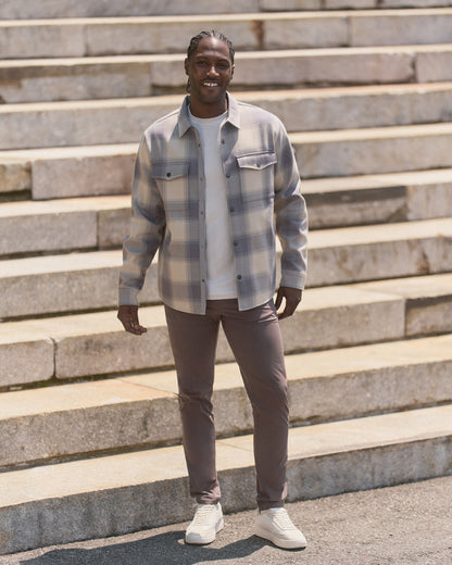 Range Shirt Jacket 2.0 Men's Mushroom Plaid Jacket | Vuori Discount