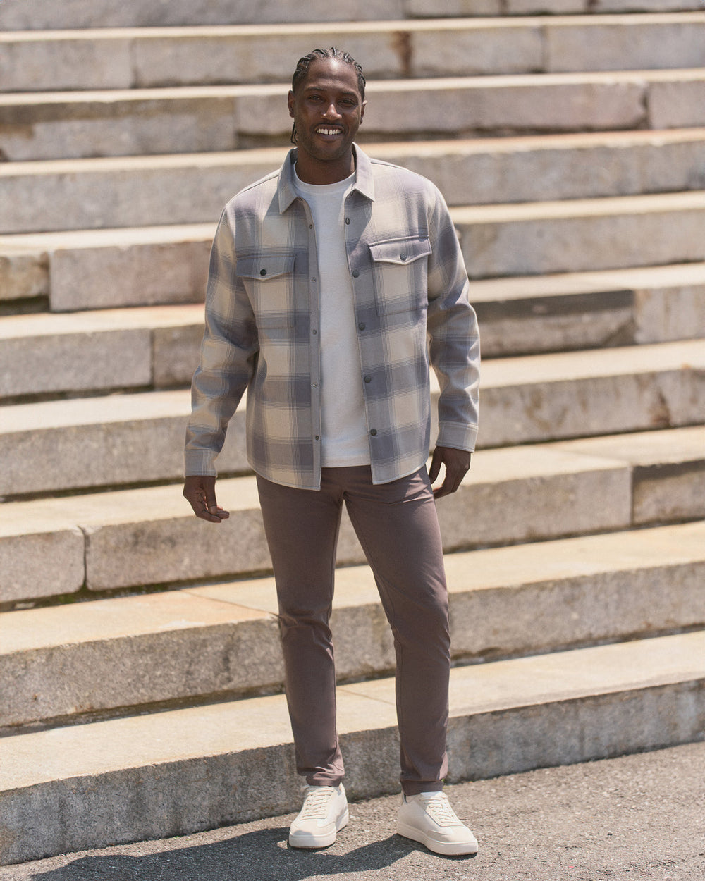 Range Shirt Jacket 2.0 Men's Mushroom Plaid Jacket | Vuori Discount