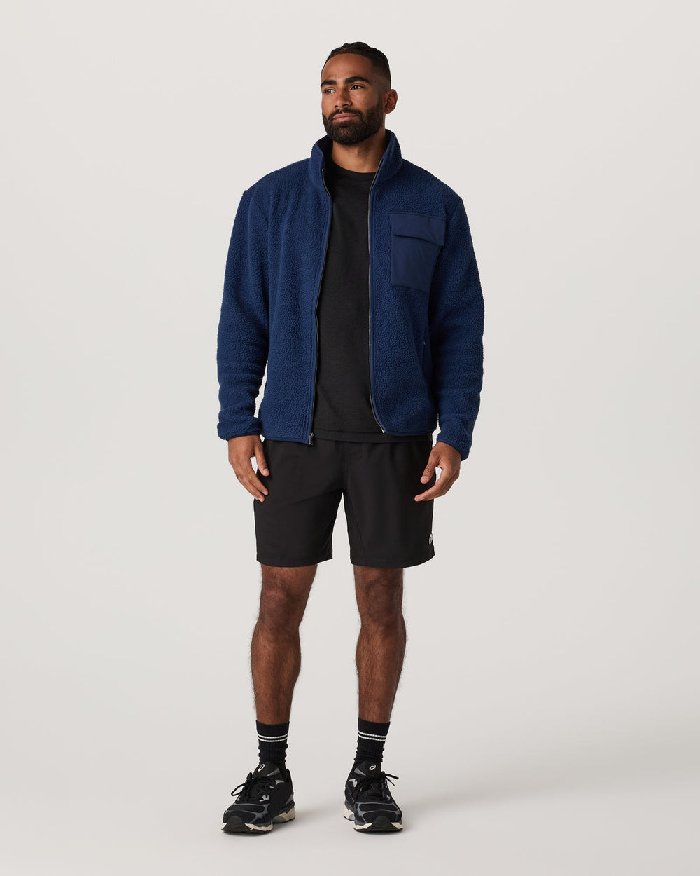 Alpine Fleece Full Zip Men's Blue Coast Mock Neck Jacket | Vuori Sale