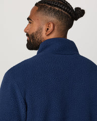 Alpine Fleece Full Zip Men's Blue Coast Mock Neck Jacket | Vuori Sale