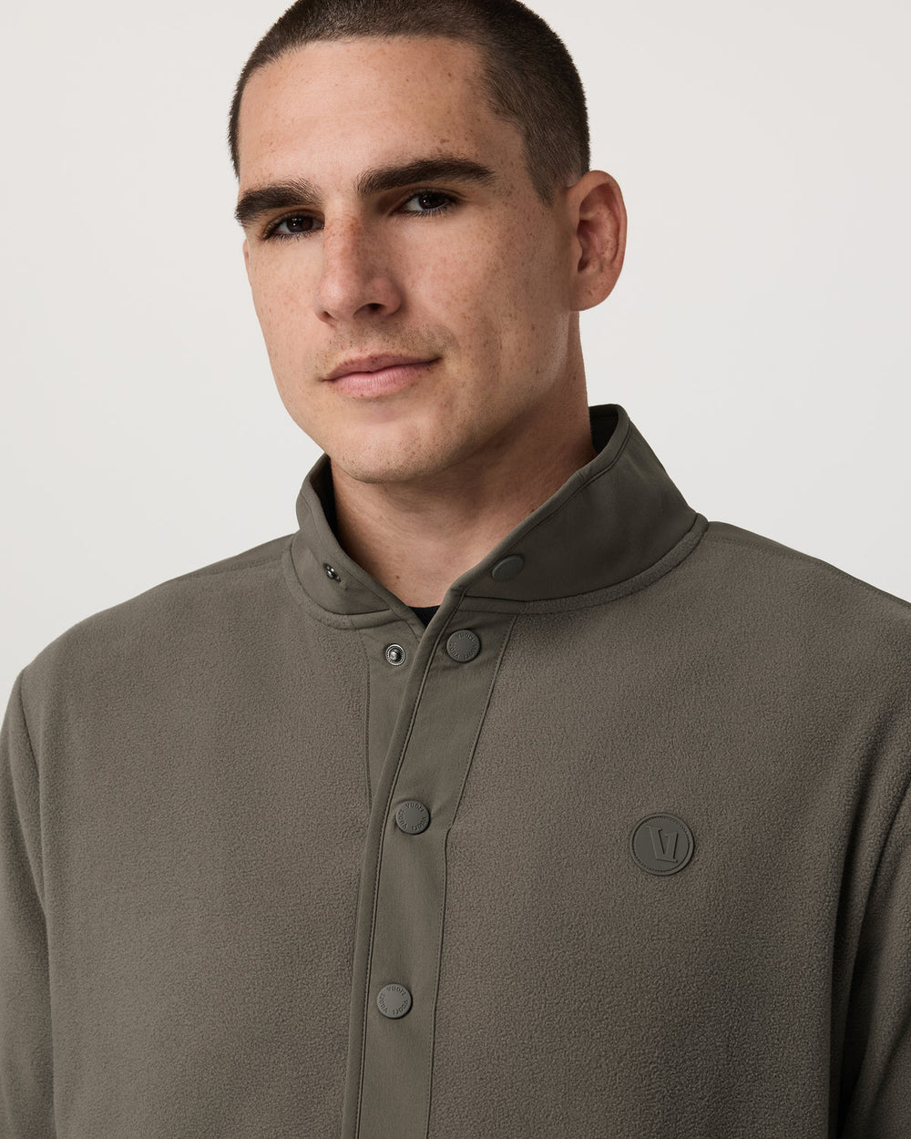 Aspen 1/2 Snap Men's Fleece Mock-Neck Pullover in Root | Vuori US