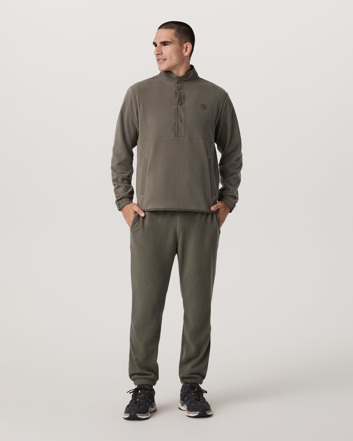 Aspen 1/2 Snap Men's Fleece Mock-Neck Pullover in Root | Vuori US
