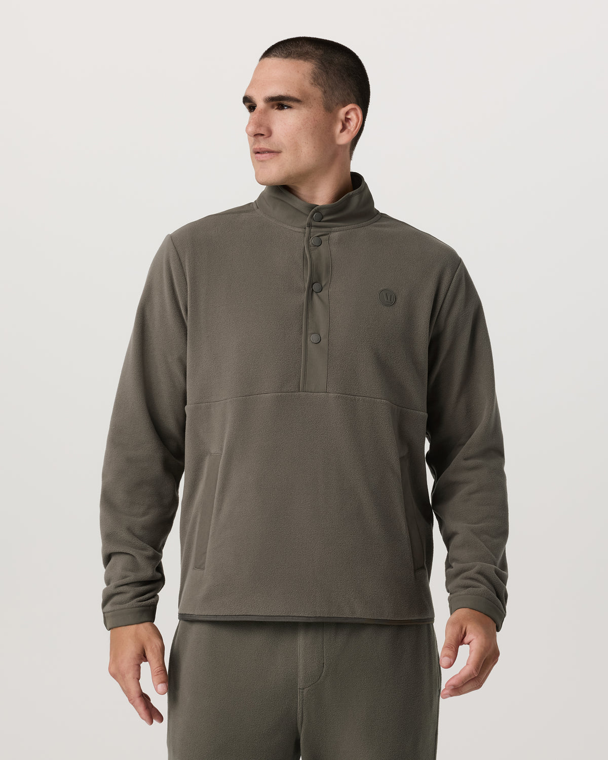 Aspen 1/2 Snap Men's Fleece Mock-Neck Pullover in Root | Vuori US