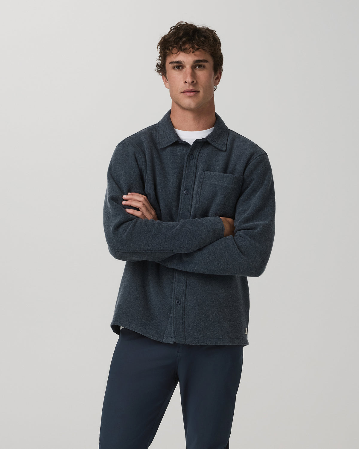 Beach Fleece Shirt Jacket Men's Ink Heather Jacket | Vuori Clothing
