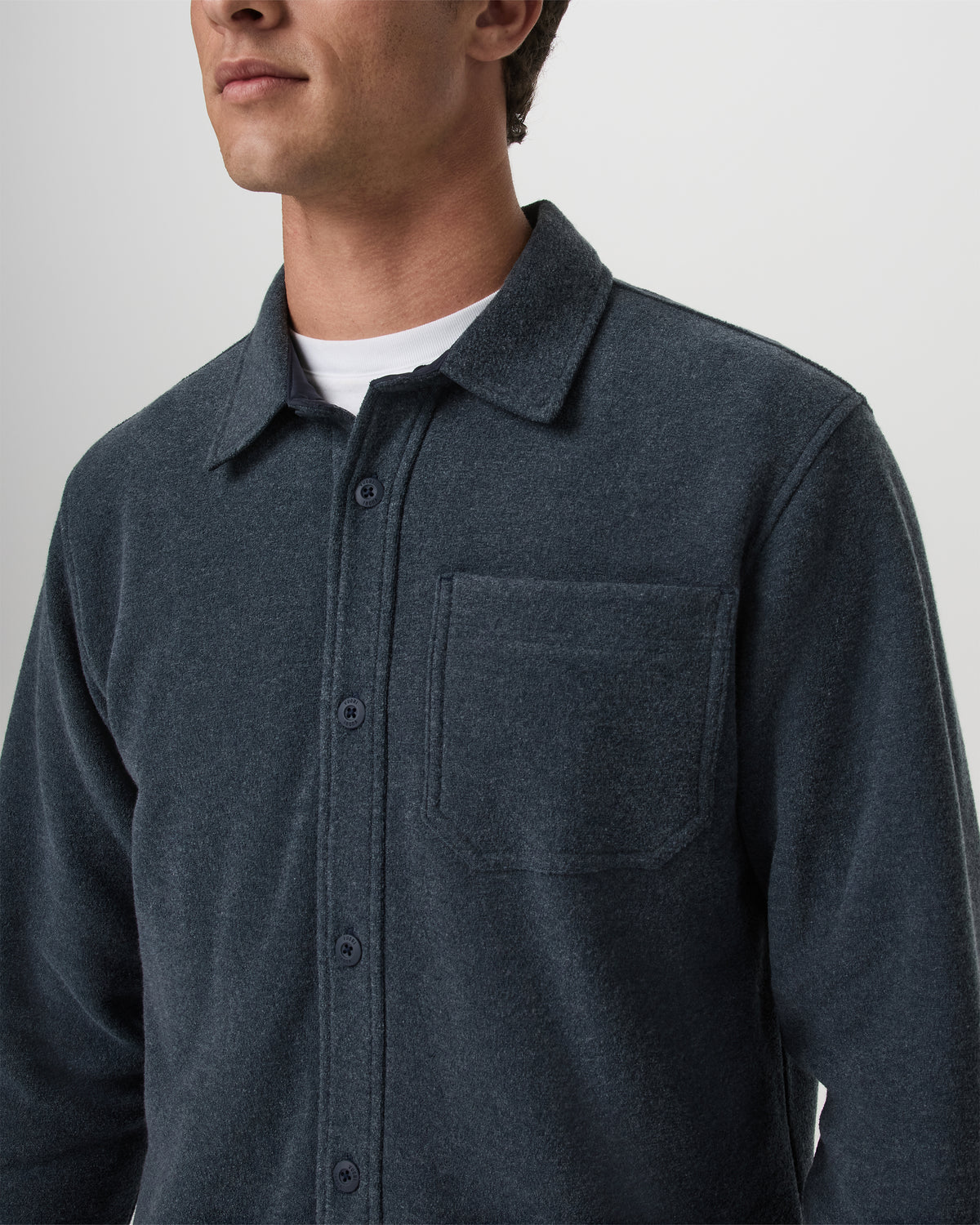 Beach Fleece Shirt Jacket Men's Ink Heather Jacket | Vuori Clothing