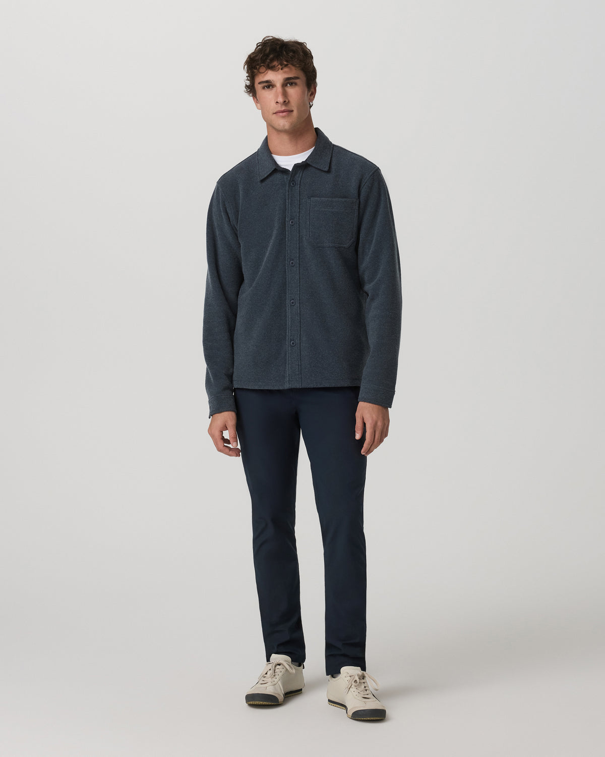 Beach Fleece Shirt Jacket Men's Ink Heather Jacket | Vuori Clothing