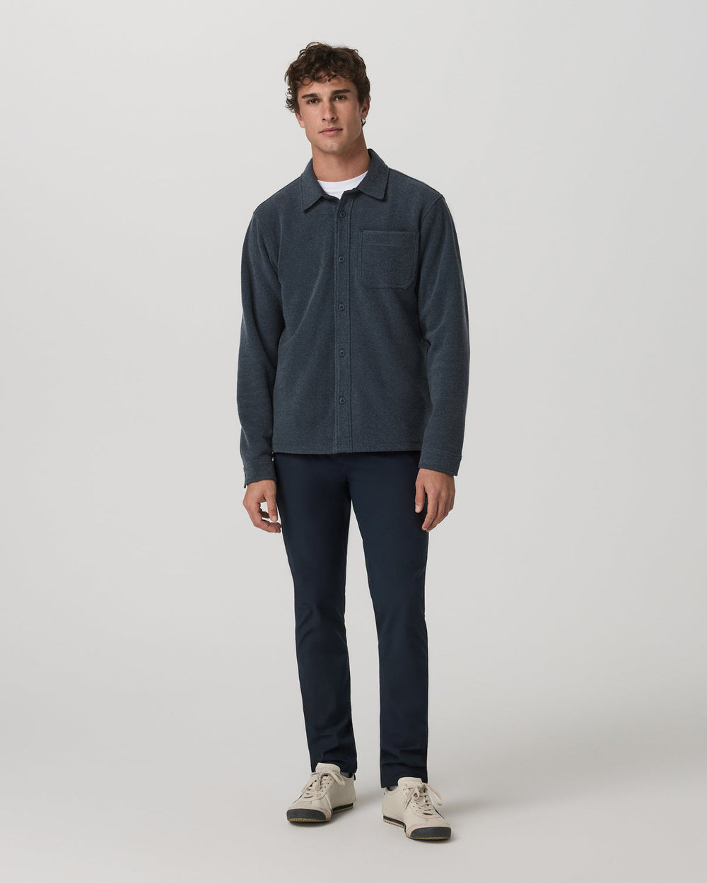 Beach Fleece Shirt Jacket Men's Ink Heather Jacket | Vuori Clothing