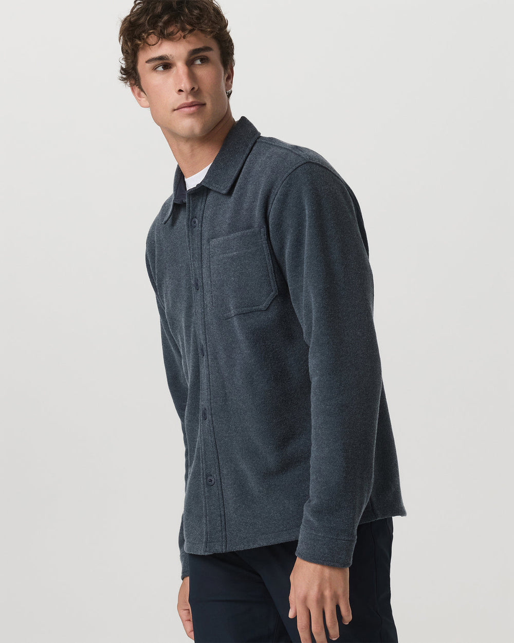 Beach Fleece Shirt Jacket Men's Ink Heather Jacket | Vuori Clothing