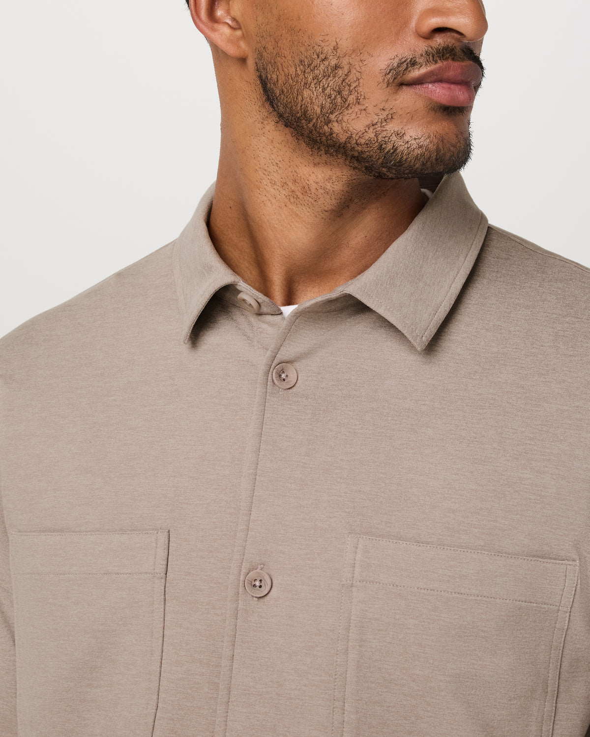 Coronado Shirt Jacket Men's Pumice Heather Shirt Jacket | Vuori