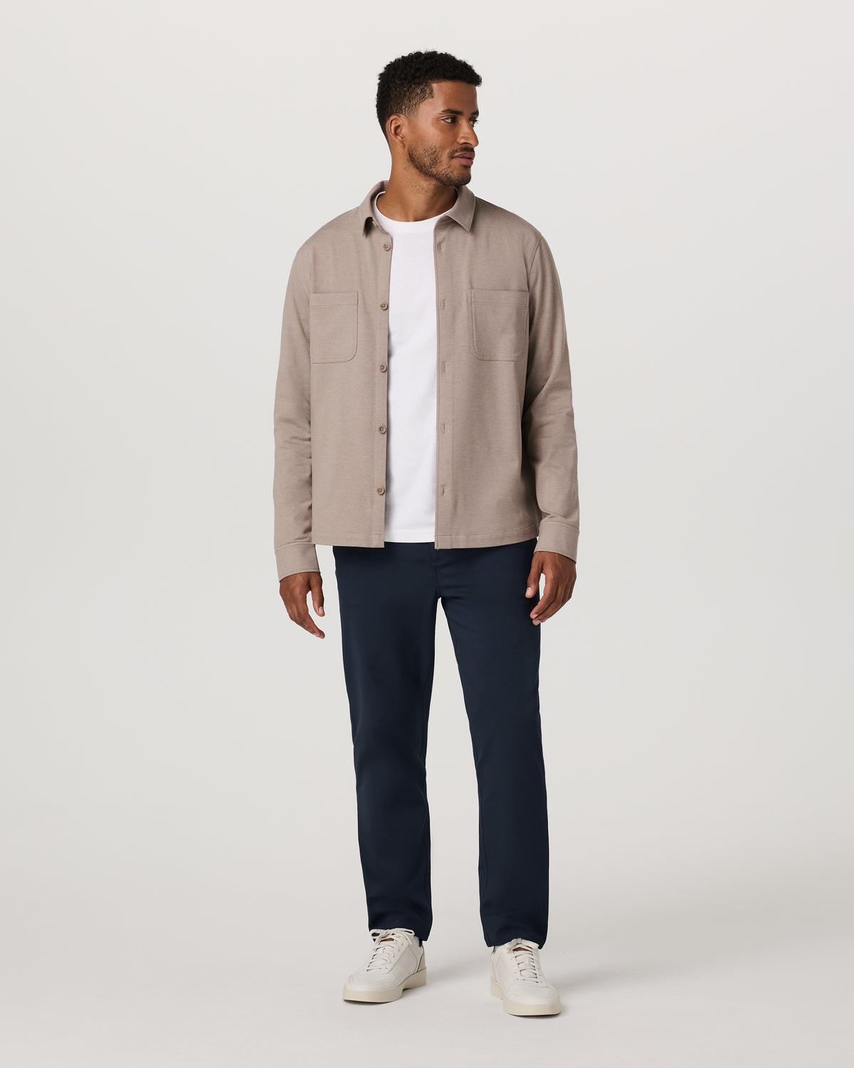 Coronado Shirt Jacket Men's Pumice Heather Shirt Jacket | Vuori