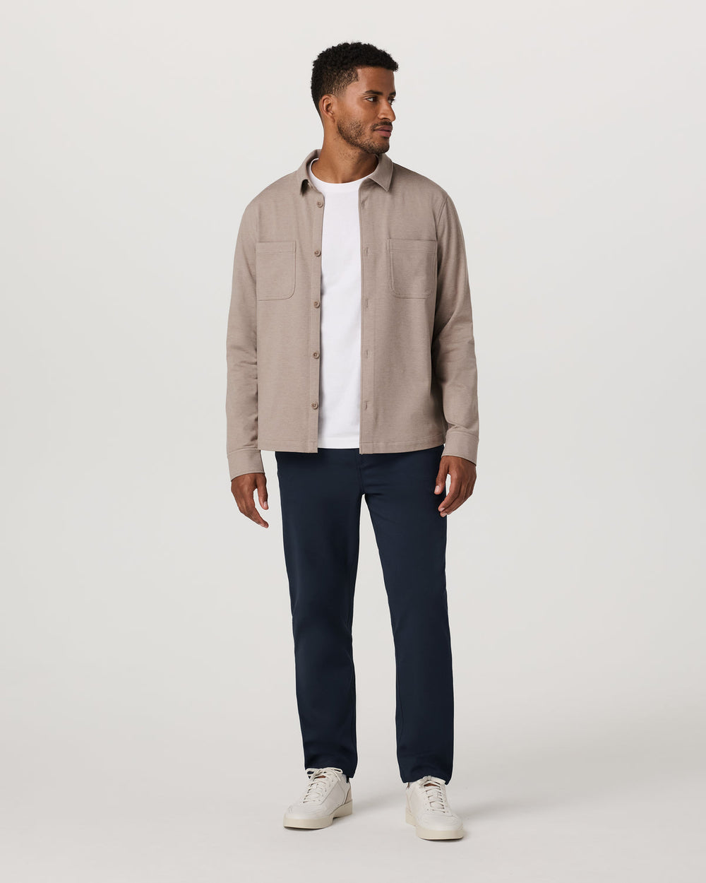 Coronado Shirt Jacket Men's Pumice Heather Shirt Jacket | Vuori