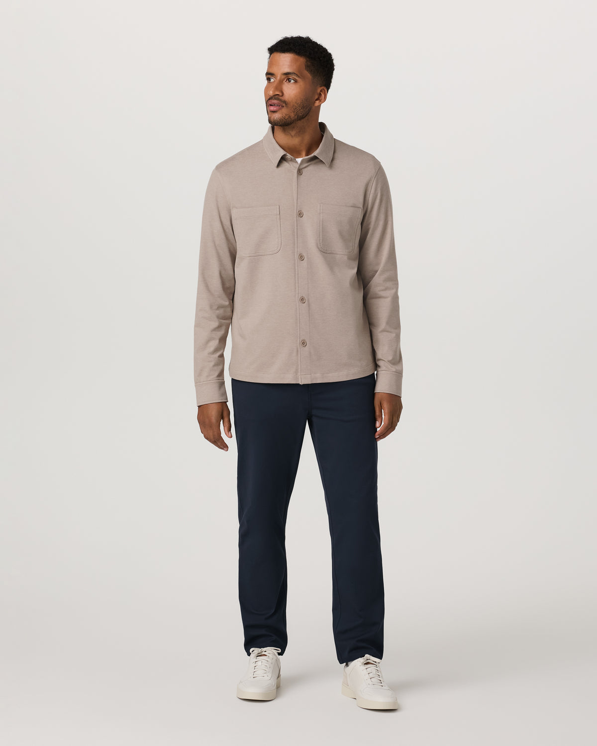 Coronado Shirt Jacket Men's Pumice Heather Shirt Jacket | Vuori