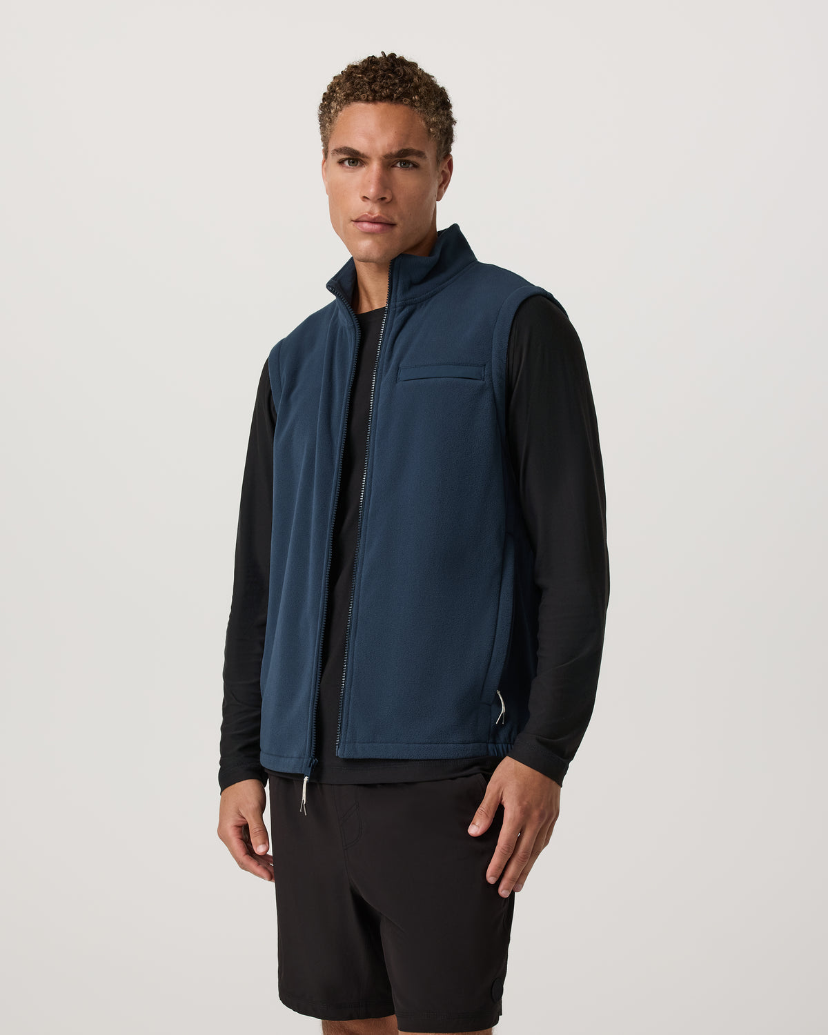 Aspen Vest Men's Ocean Blue Zip-Up Fleece Vest | Vuori Sale