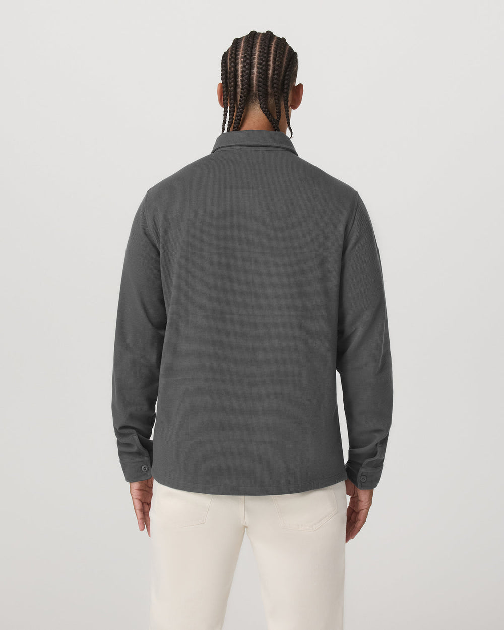 Waffle Shirt Jacket Men's Versatile Dark Pewter Jacket | Vuori On sale