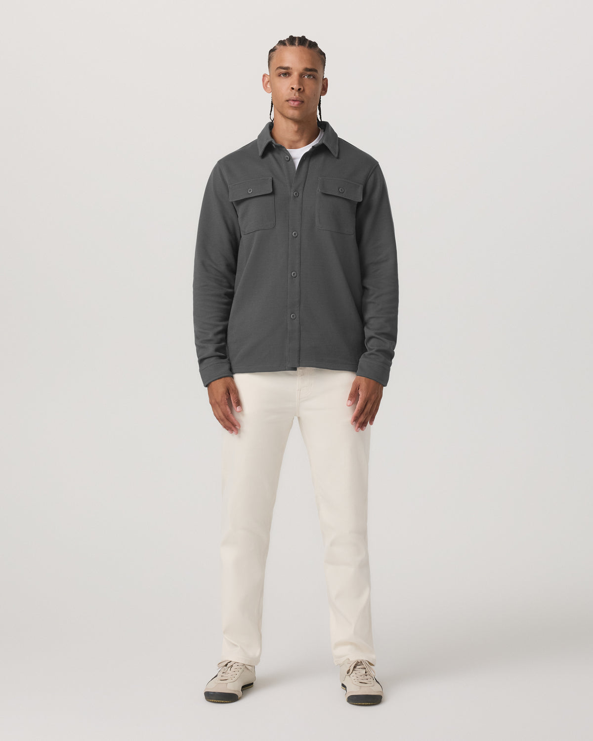 Waffle Shirt Jacket Men's Versatile Dark Pewter Jacket | Vuori On sale