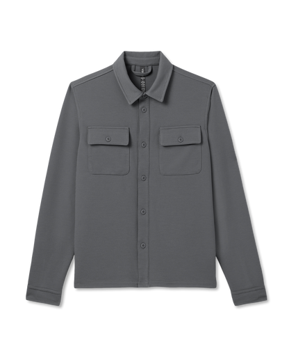 Waffle Shirt Jacket Men's Versatile Dark Pewter Jacket | Vuori On sale