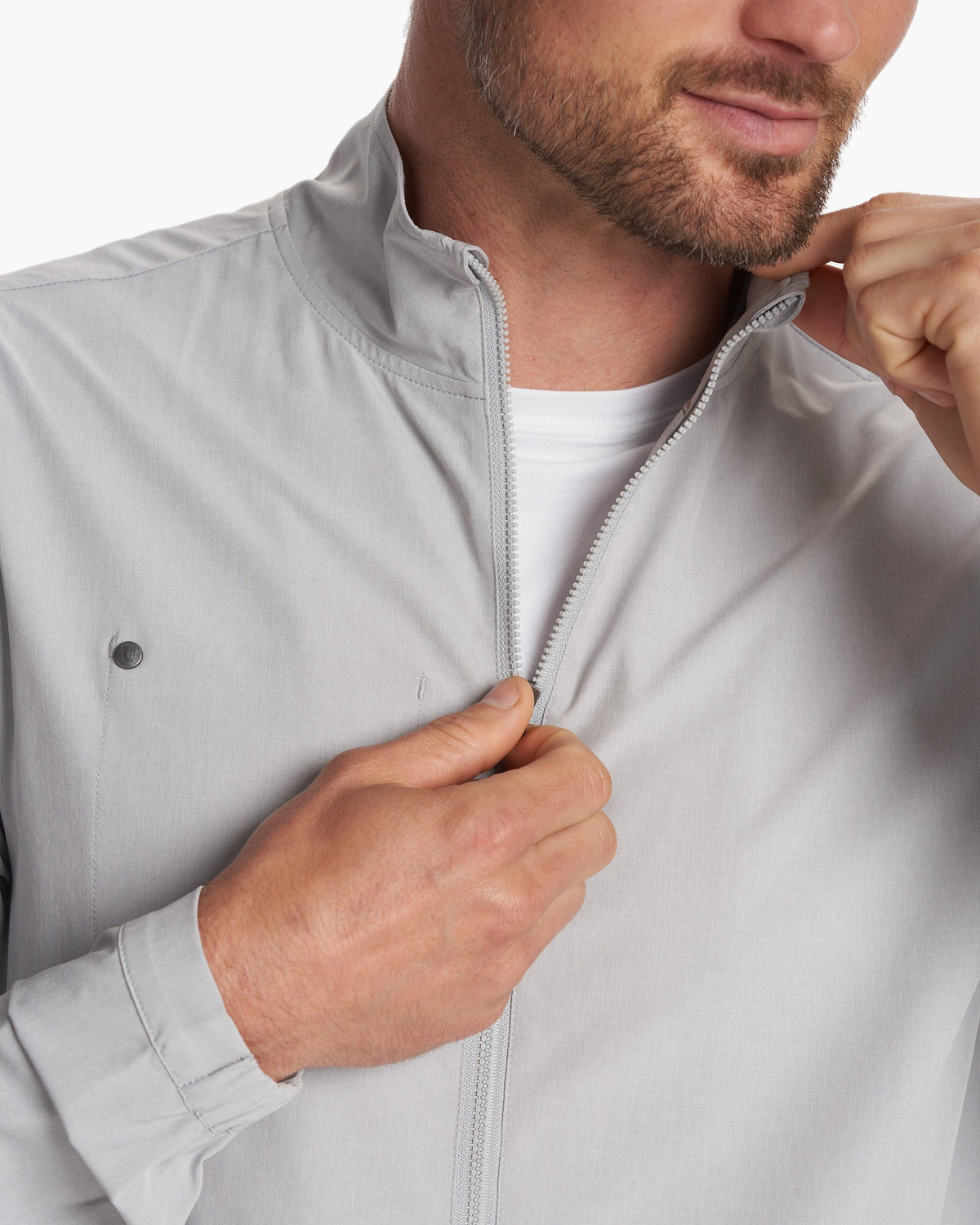 Venture Track Jacket Platinum Linen Texture | Vuori For sale