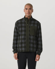 Ridge Fleece Jacket Men's Olive Plaid Zip-Up | Vuori