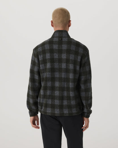 Ridge Fleece Jacket Men's Olive Plaid Zip-Up | Vuori