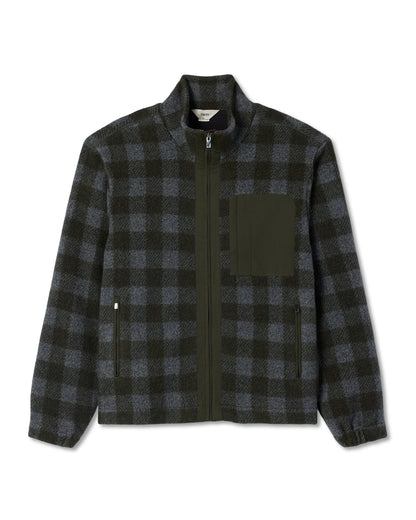 Ridge Fleece Jacket Men's Olive Plaid Zip-Up | Vuori