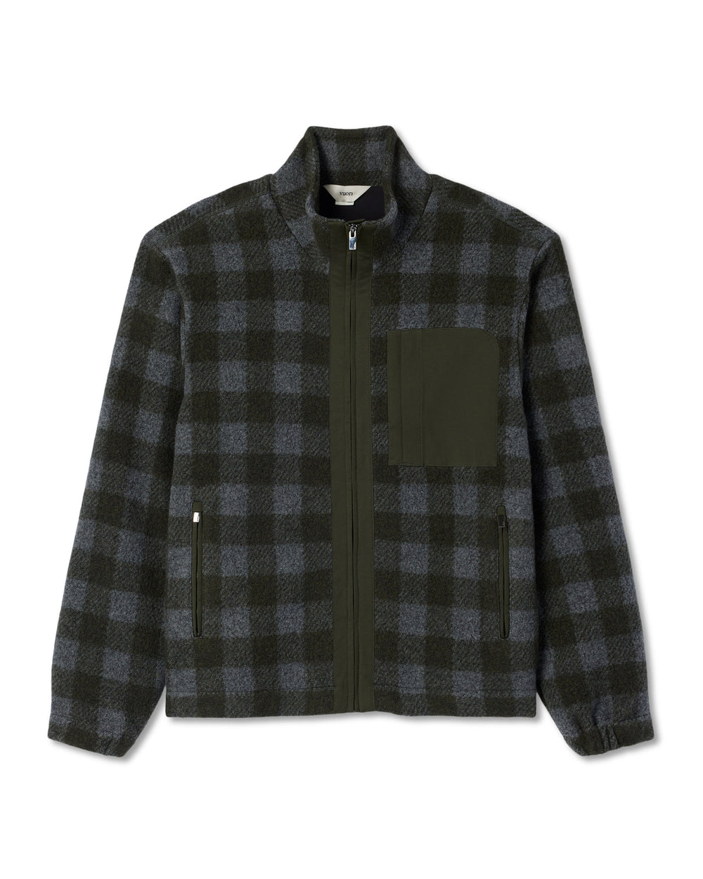 Ridge Fleece Jacket Men's Olive Plaid Zip-Up | Vuori