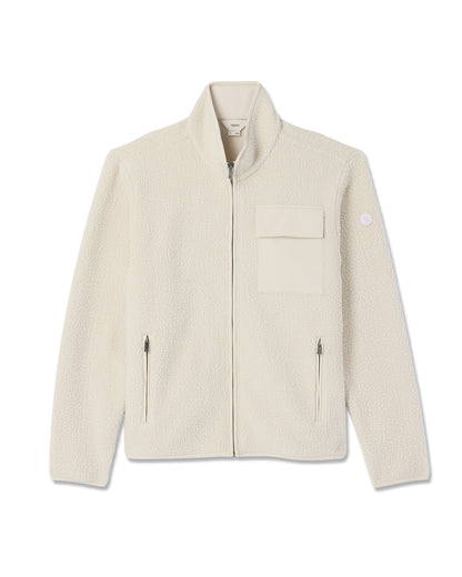 Alpine Fleece Full Zip Men's Bone Mock Neck Jacket | Vuori Discount