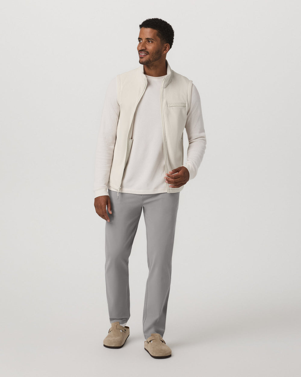 Aspen Vest Men's Mushroom Zip-Up Fleece Vest | Vuori Sale
