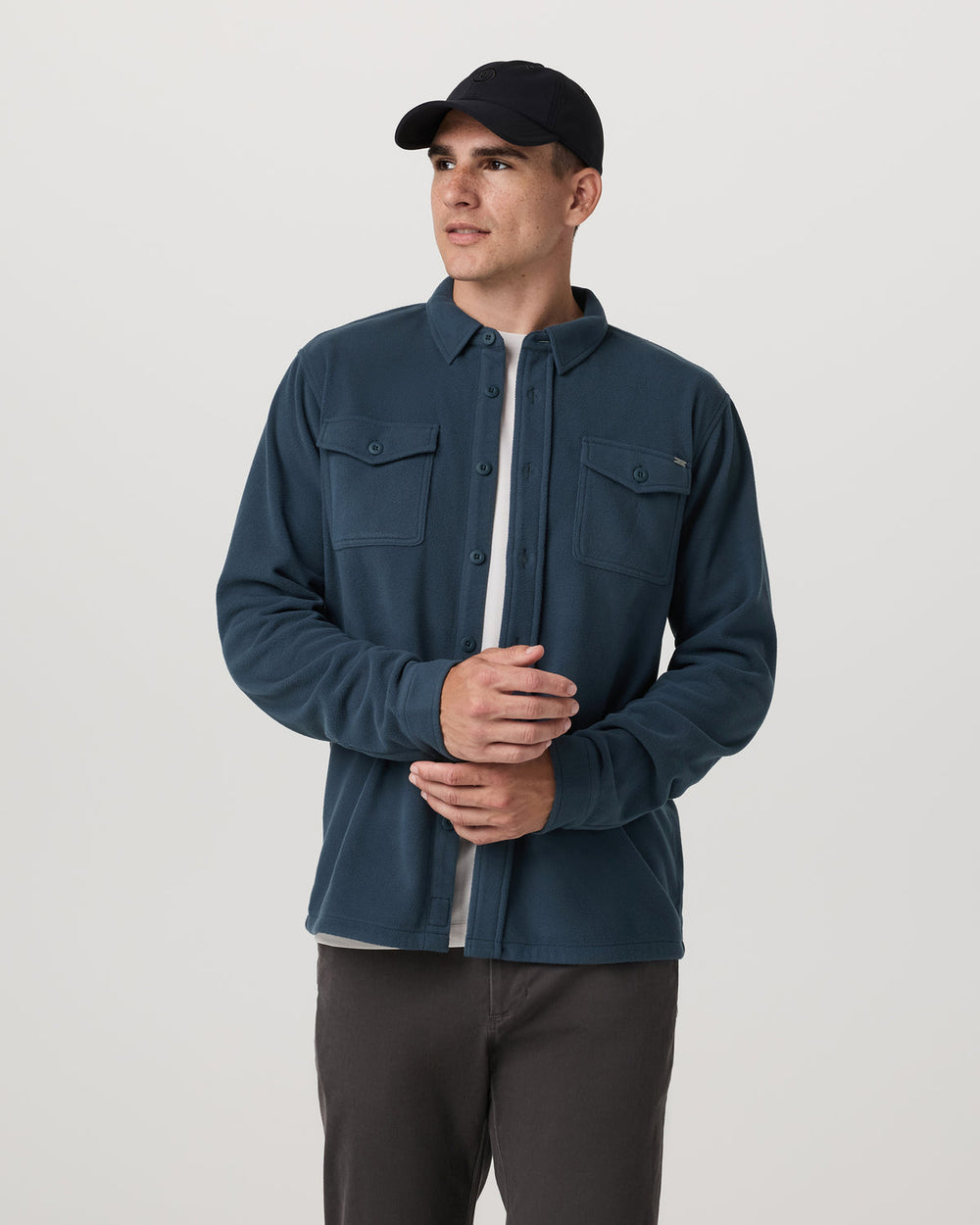 Aspen Shirt Jacket Men's Ocean Blue Fleece Shirt Jacket | Vuori Outlet