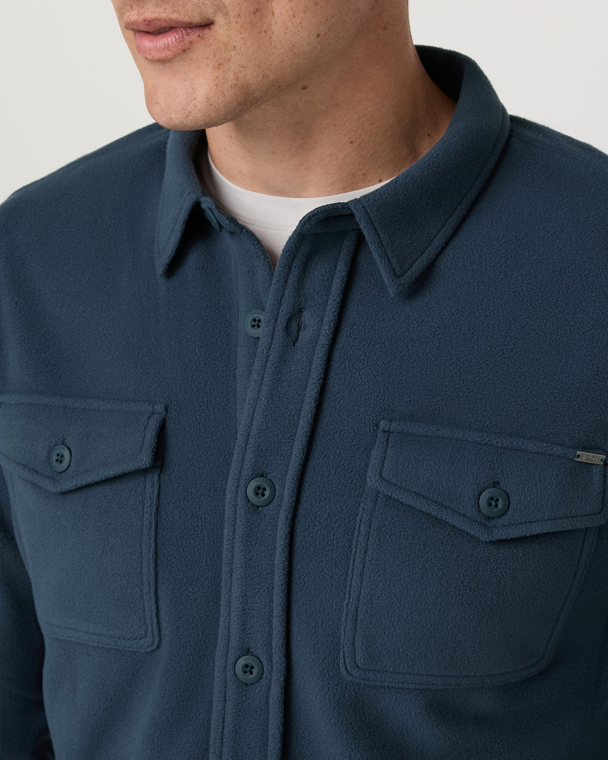 Aspen Shirt Jacket Men's Ocean Blue Fleece Shirt Jacket | Vuori Outlet