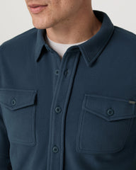 Aspen Shirt Jacket Men's Ocean Blue Fleece Shirt Jacket | Vuori Outlet