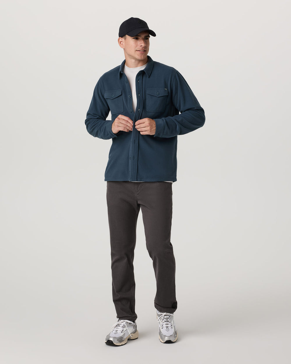 Aspen Shirt Jacket Men's Ocean Blue Fleece Shirt Jacket | Vuori Outlet