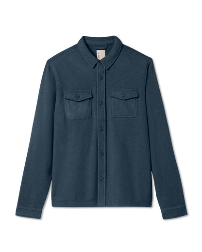 Aspen Shirt Jacket Men's Ocean Blue Fleece Shirt Jacket | Vuori Outlet