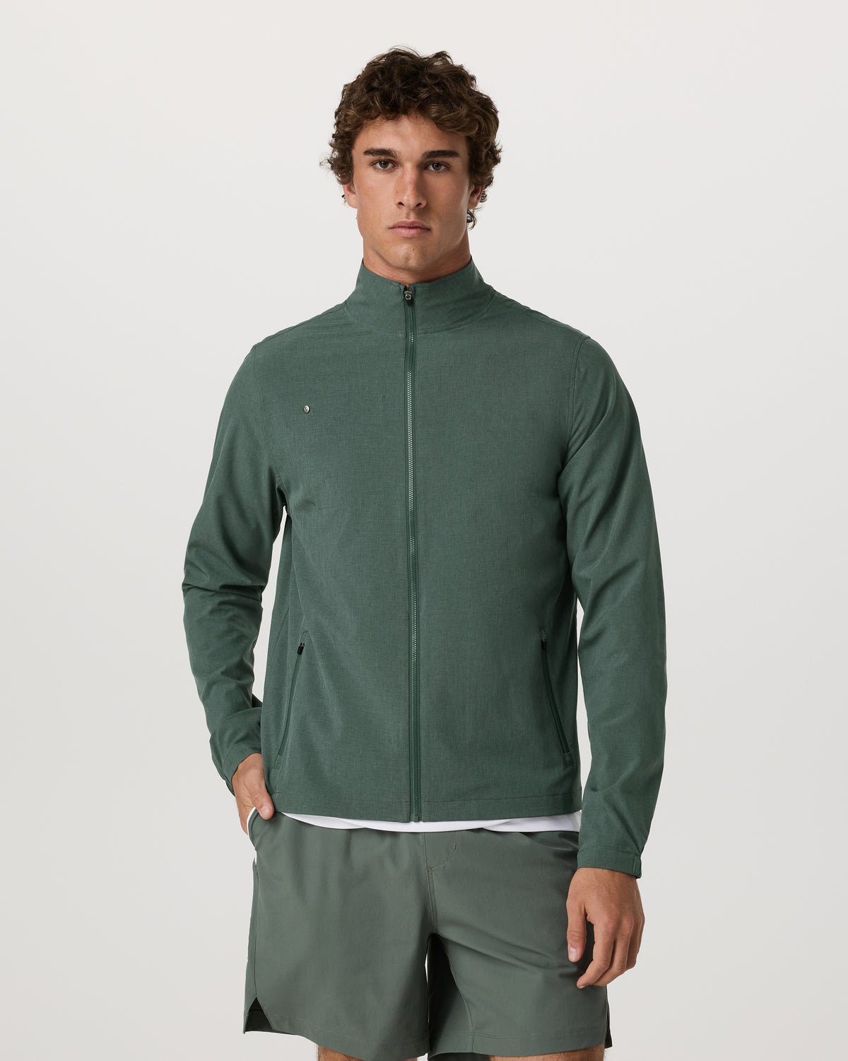 Venture Track Jacket Men's Agate Green Workout Jacket | Vuori US