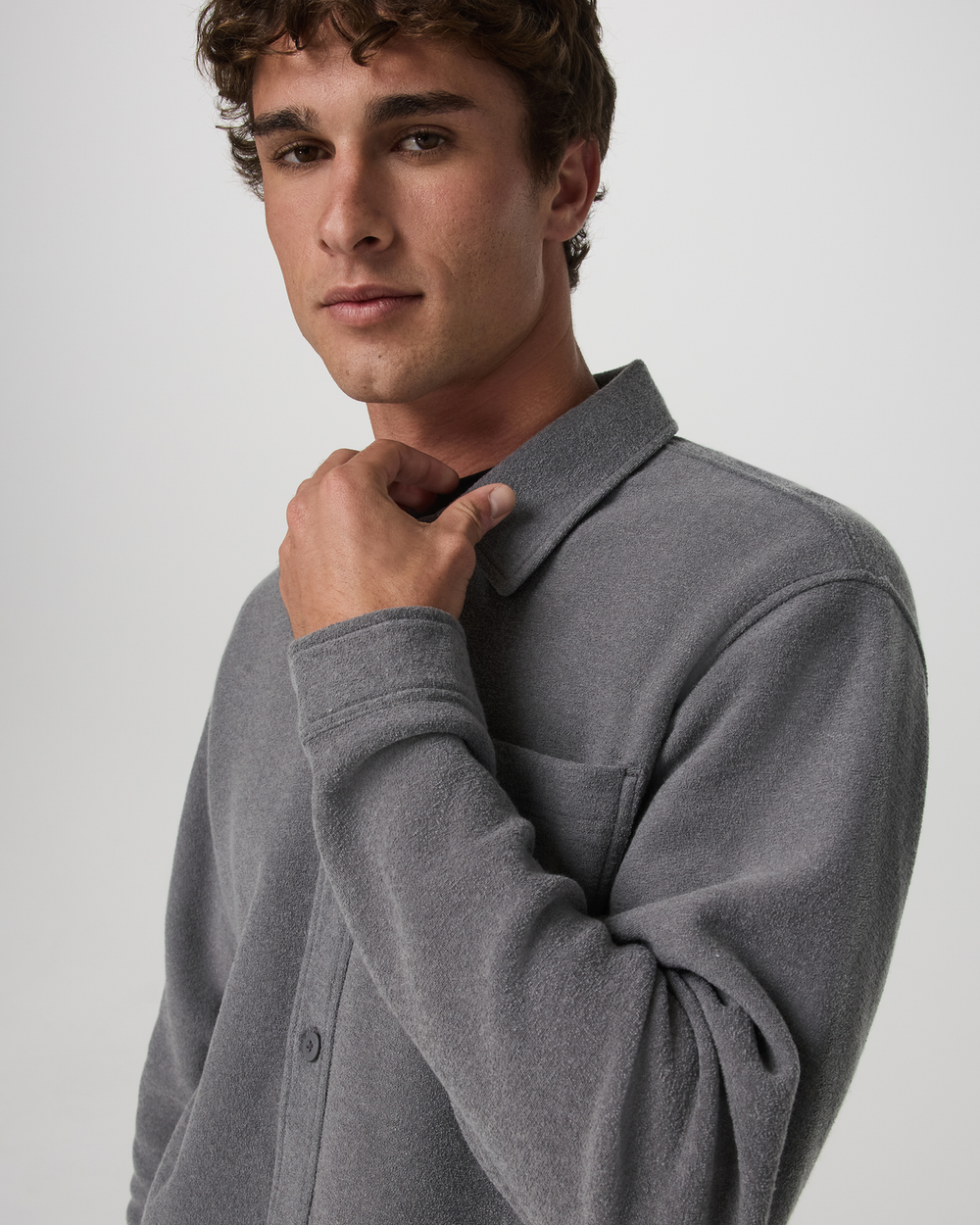 Beach Fleece Shirt Jacket Men's Pinecone Heather Jacket | Vuori Clothing