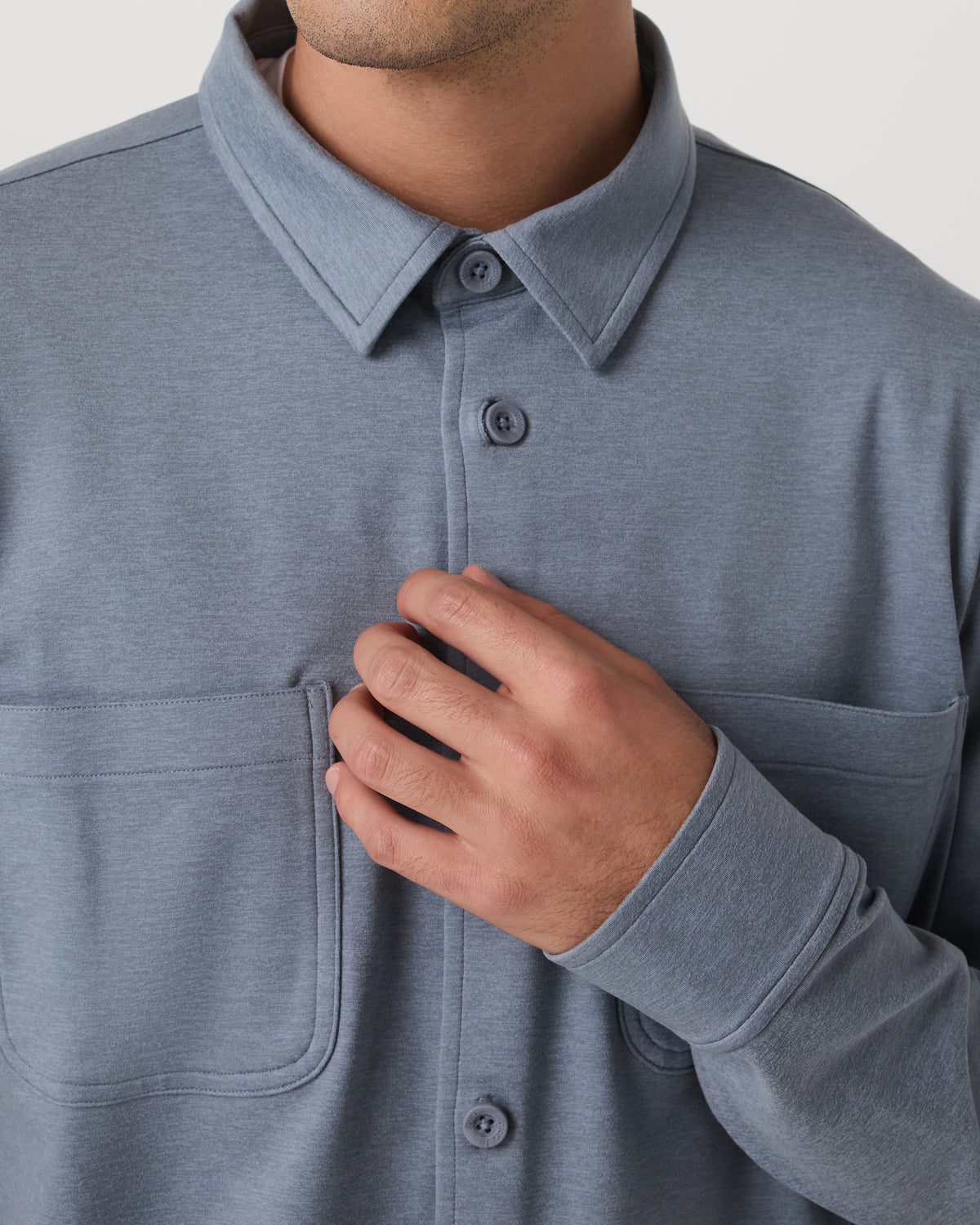 Coronado Shirt Jacket Men's Slate Blue Heather Jacket | Vuori Sale